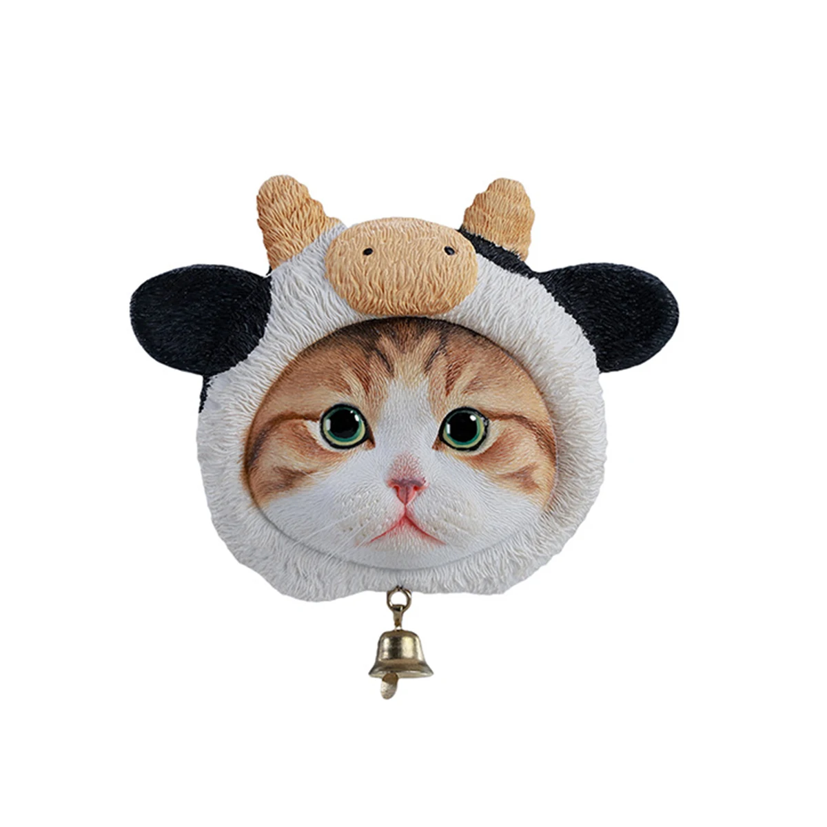 

HIPLAY JXK Cute Cat in Milk Cow Hat Magnet Static Expertly Hand-Painted Lifelike Animal Figurine