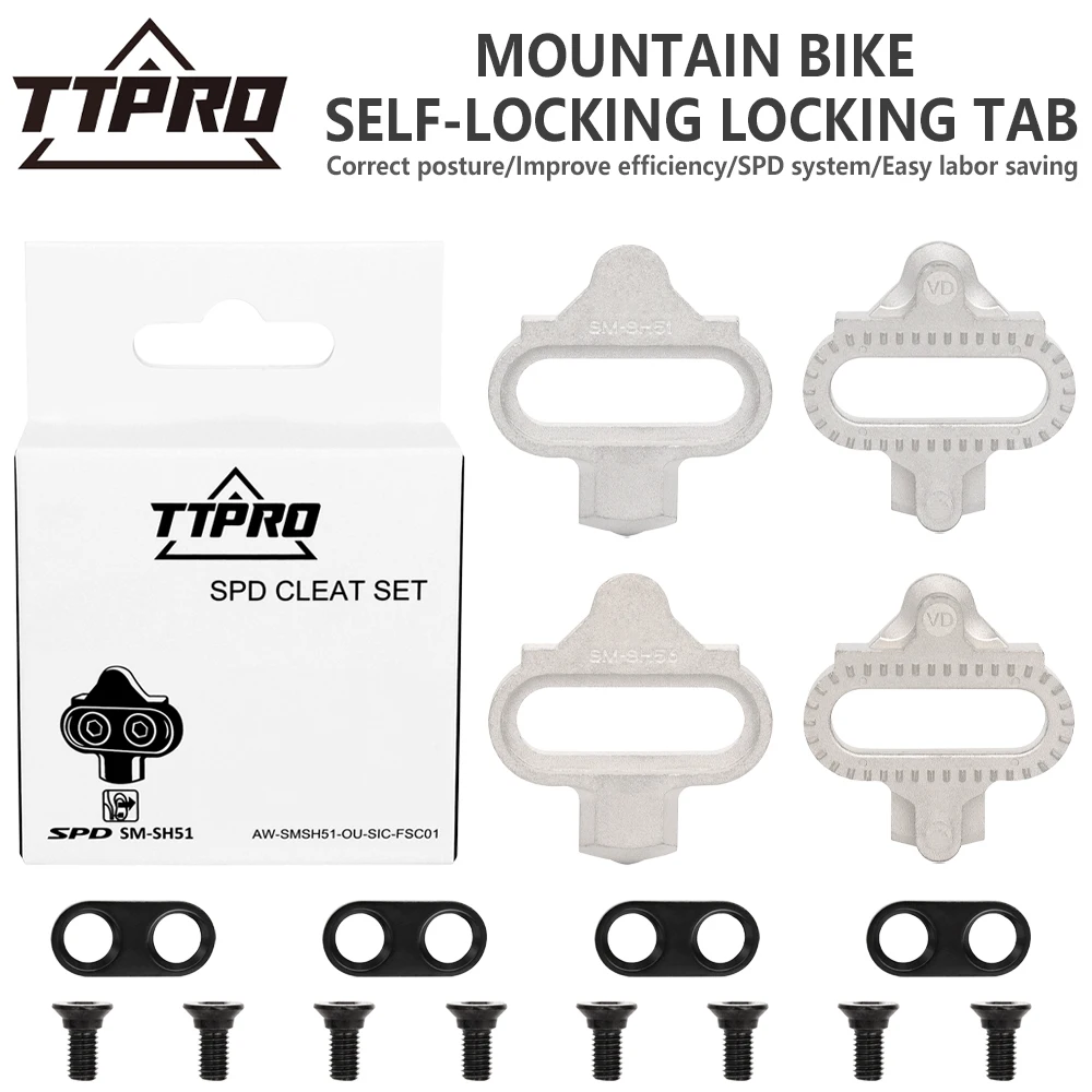 TTPRO Bicycle Pedal Clamp SPD SM SH56 SH51 Self-locking MTB Bike One-way Release Multi Release Pedal With Anti Slip Bike Parts