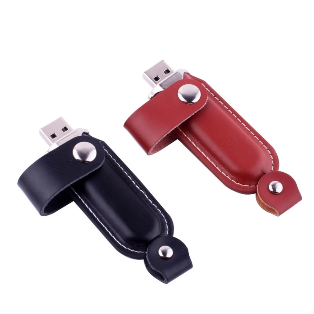 

Leather USB Flash Drive 128GB Business Gift Flash Disk 64GB Black Brown Memory Stick 32GB Real Capacity Pen Drive 16G USB Memory