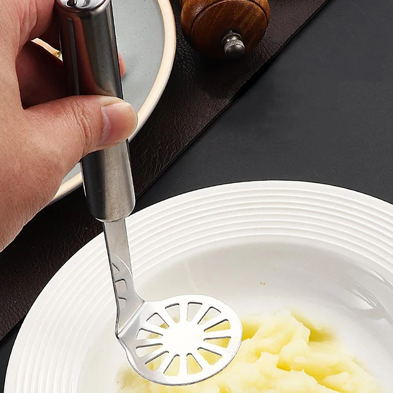

Stainless Steel Creative Mud Press – Multifunctional Masher for Potatoes, Fruits | Puree/Ricer Crusher & Juice Maker Tool