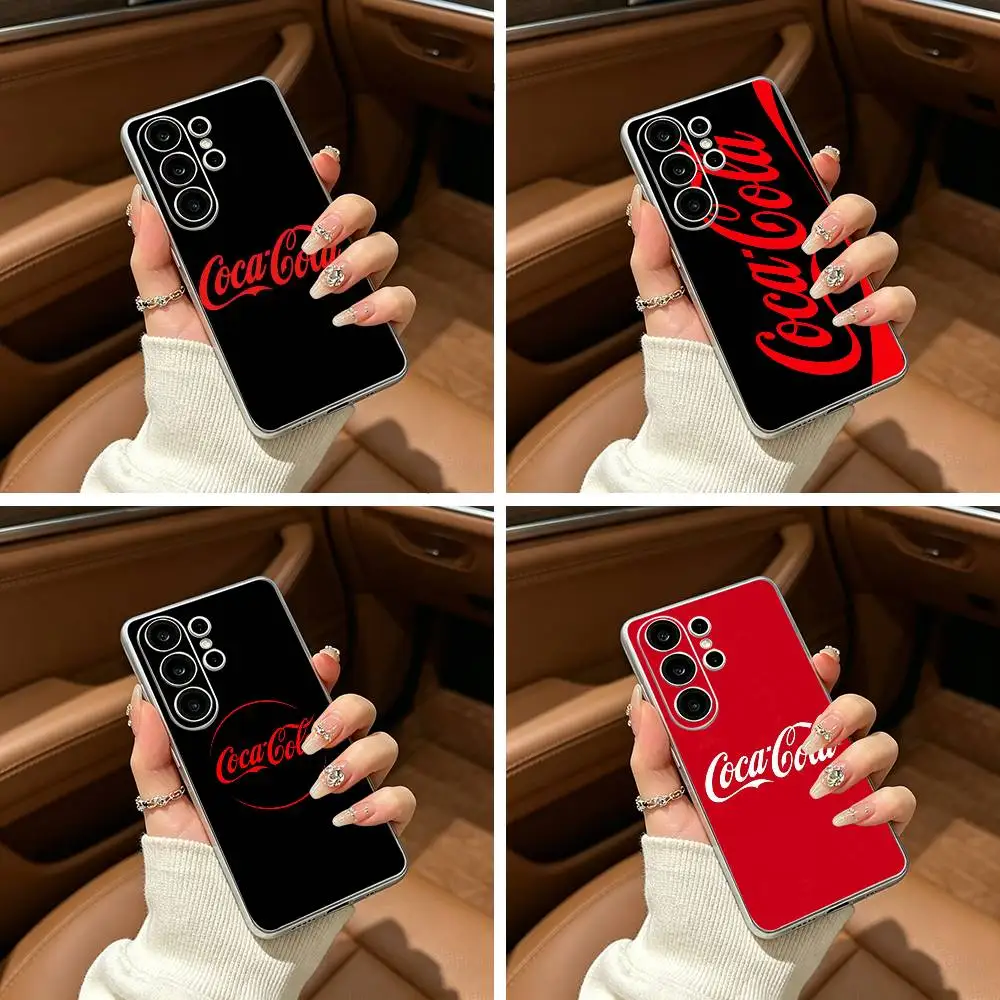 Hot C-Coca Drinks C-Cola Phone Case For Samsung S25,S24,S21,S22,S23,S30,Ultra,S20,Plus,Fe,Lite Transparent Cover