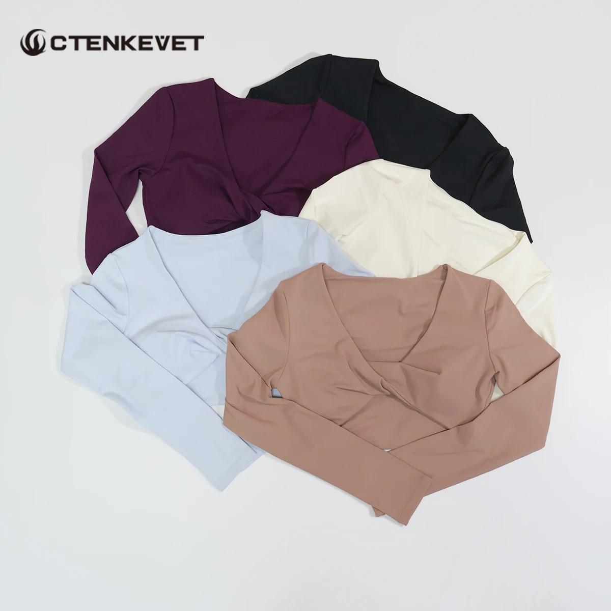 Women's Long-Sleeve Deep V-Neck Fitness T-Shirt for Outdoor Running Yoga Wear Fall/Winter Collection Running & Fitness Top