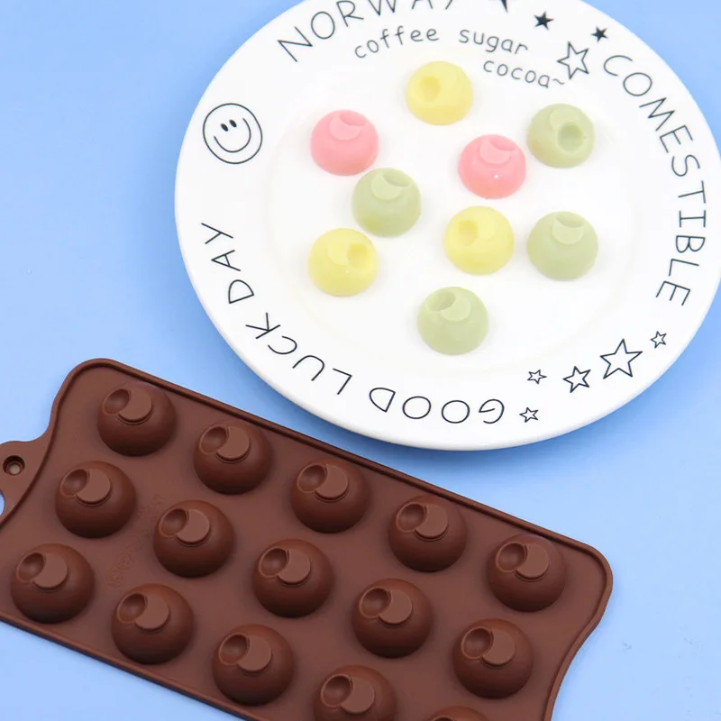 15 Semi-round Moon Shape Silicone Chocolate Mold Ice Grid Mould XG078