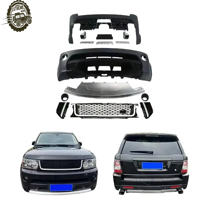 

New Front and Rear Bumper Body Kit Upgrade with Fog Light Cut-Outs Car Modification for Range Rover Sport 2010-2013 Car Bodykit