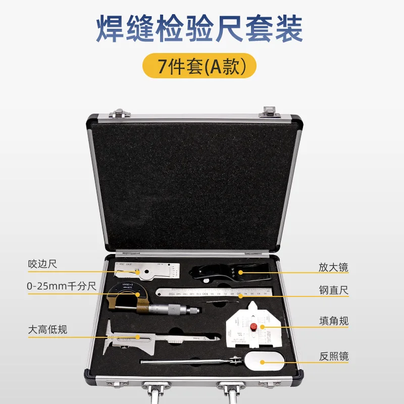 YYHC- Kit Alat Inspeksi Pengukur Las Fillet Inspeksi Pengelasan Langsung Set 16 Buah