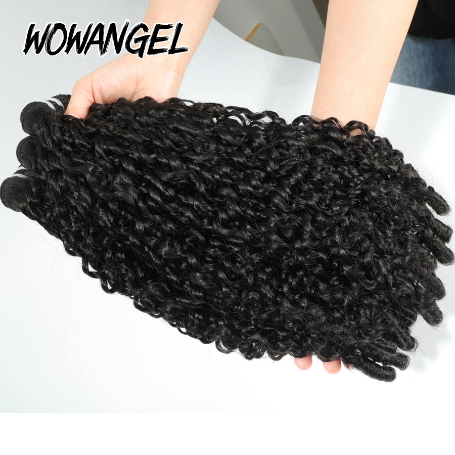 WOWANGEL Spiral-Lockenbündel 100% Unverarbeitetes Echthaar Bündel Pixie Burmesische Locken Zum Einnähen Haarverlängerung Schnellwebung – Detail 7