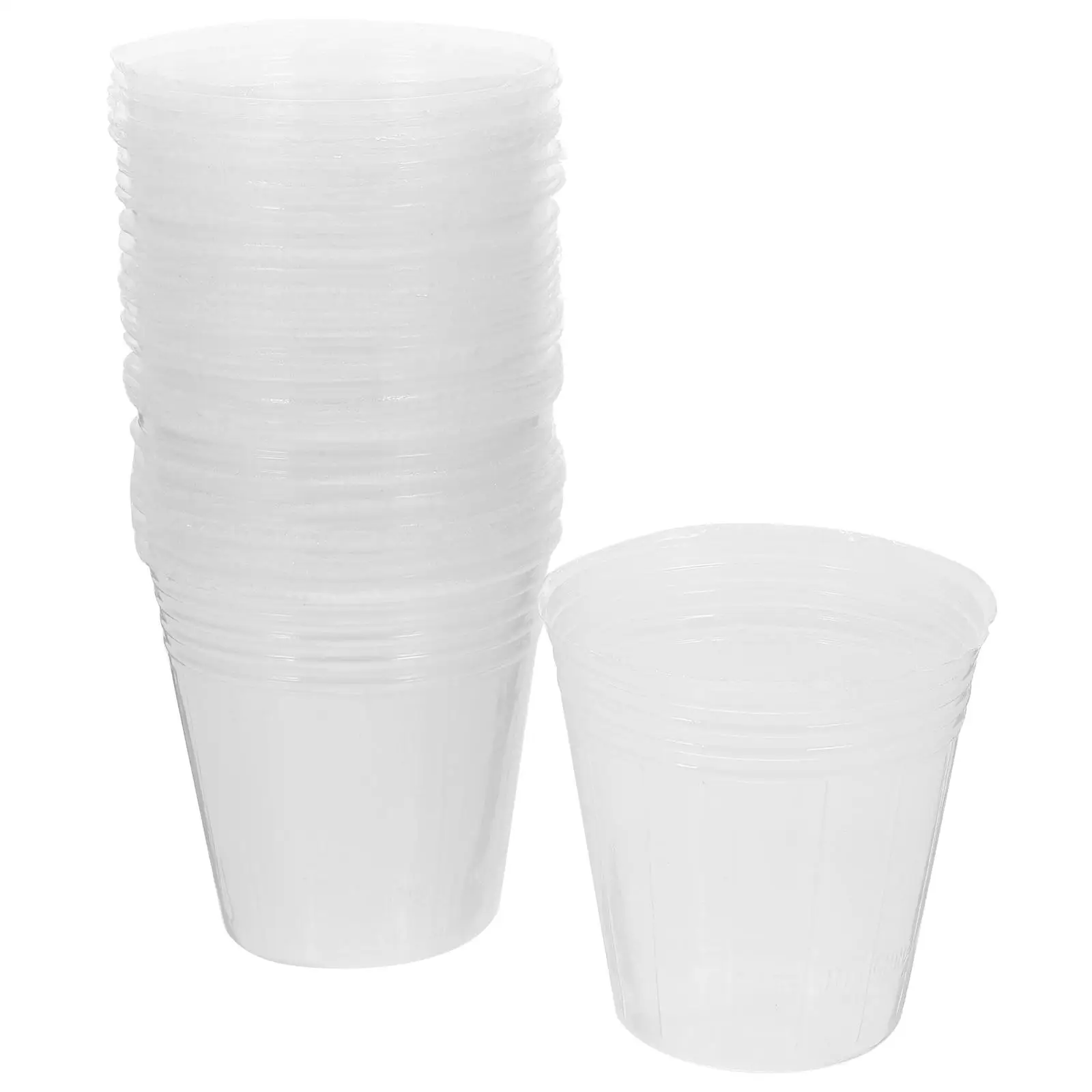

50 Pcs Nursery Cup Floral Containers Plastic Pots Clear Plant Pp with Drainage Large