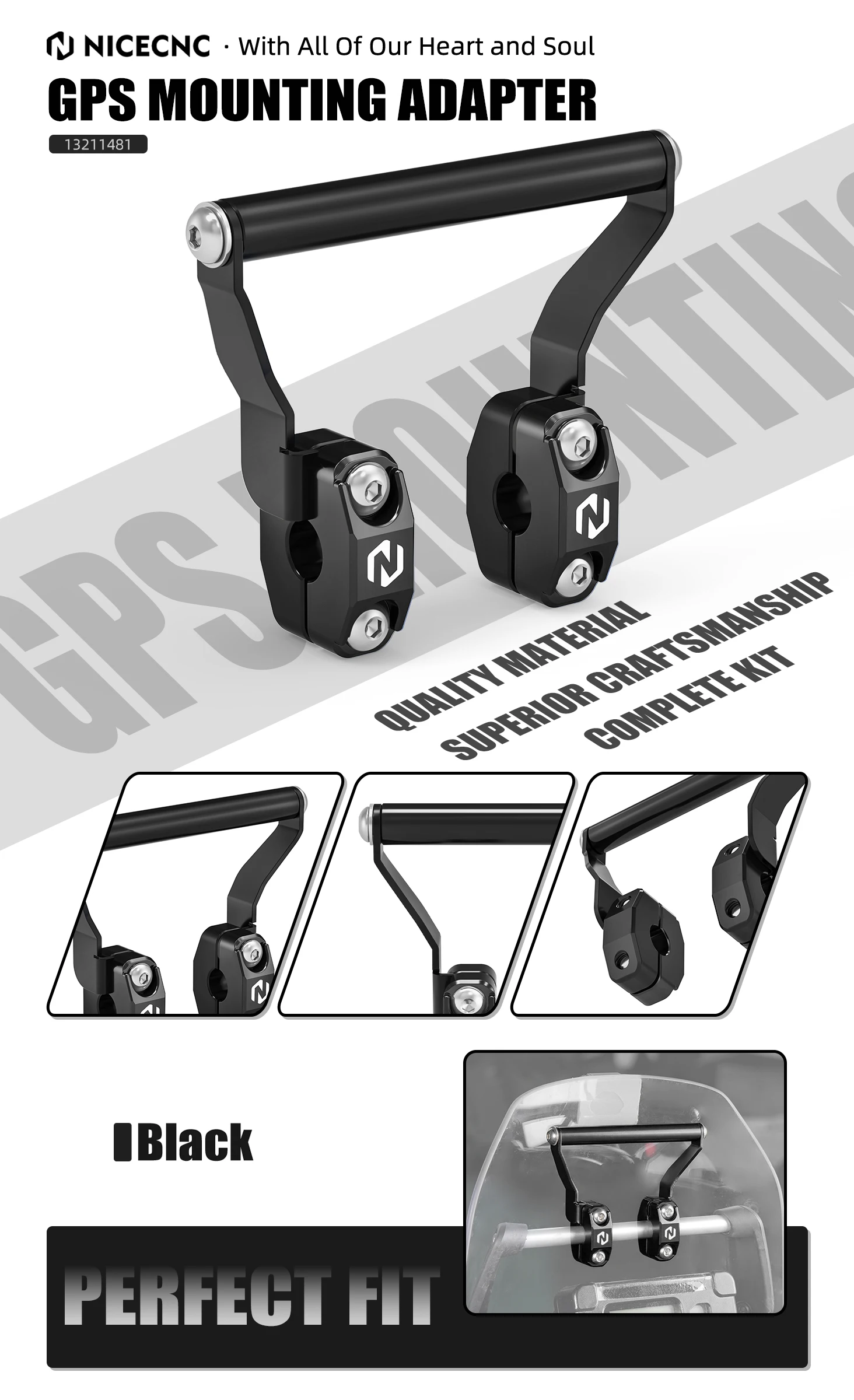 NICECNC Für Yamaha Tenere 700 2019-2024 Navigation GPS Halterung Für Aprilia Tuareg 660 2022-2024 Tenere 700 Zubehör – Detail 2