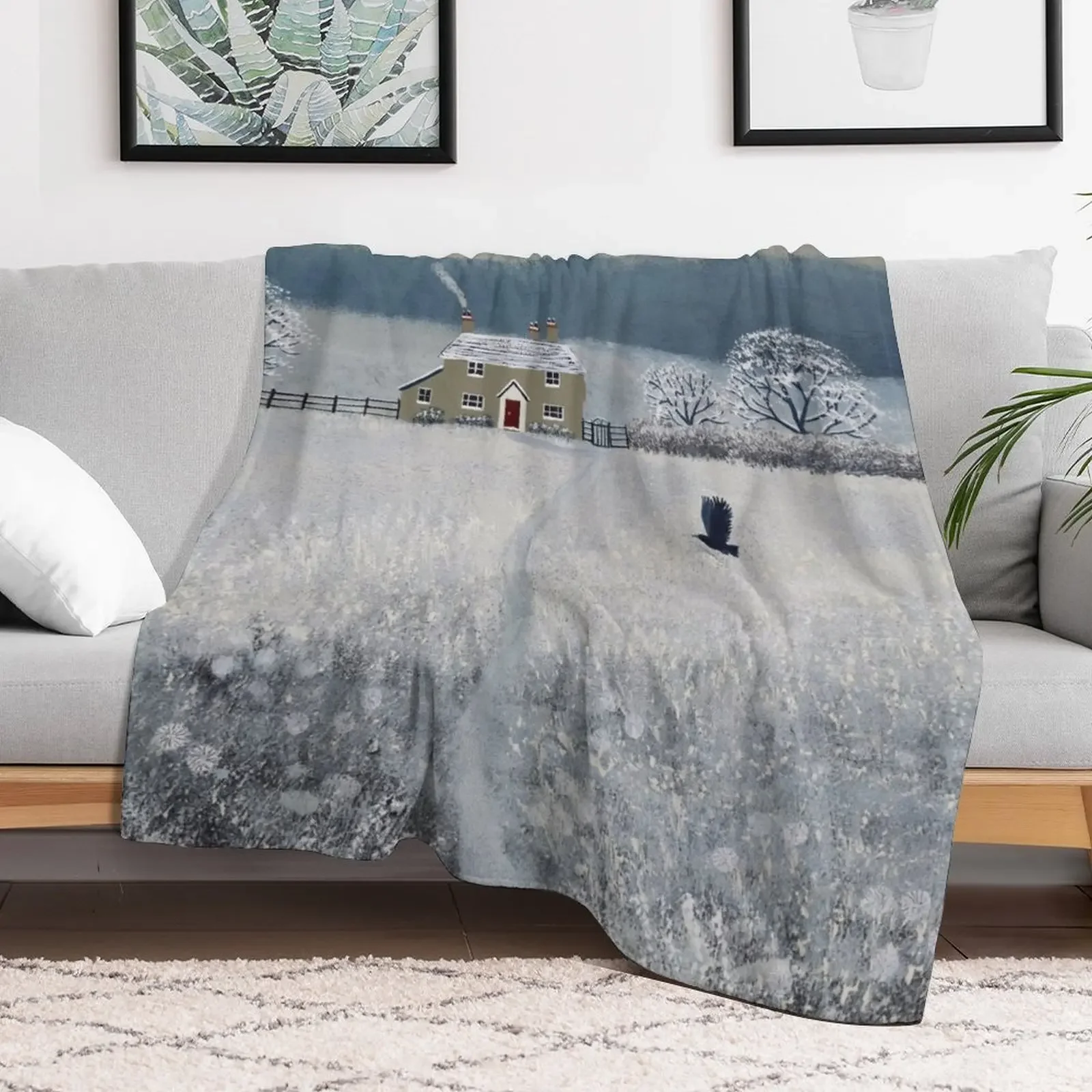 New The Path to Winter Cottage Throw Blanket Fashion Sofas Softest for sofa Blankets