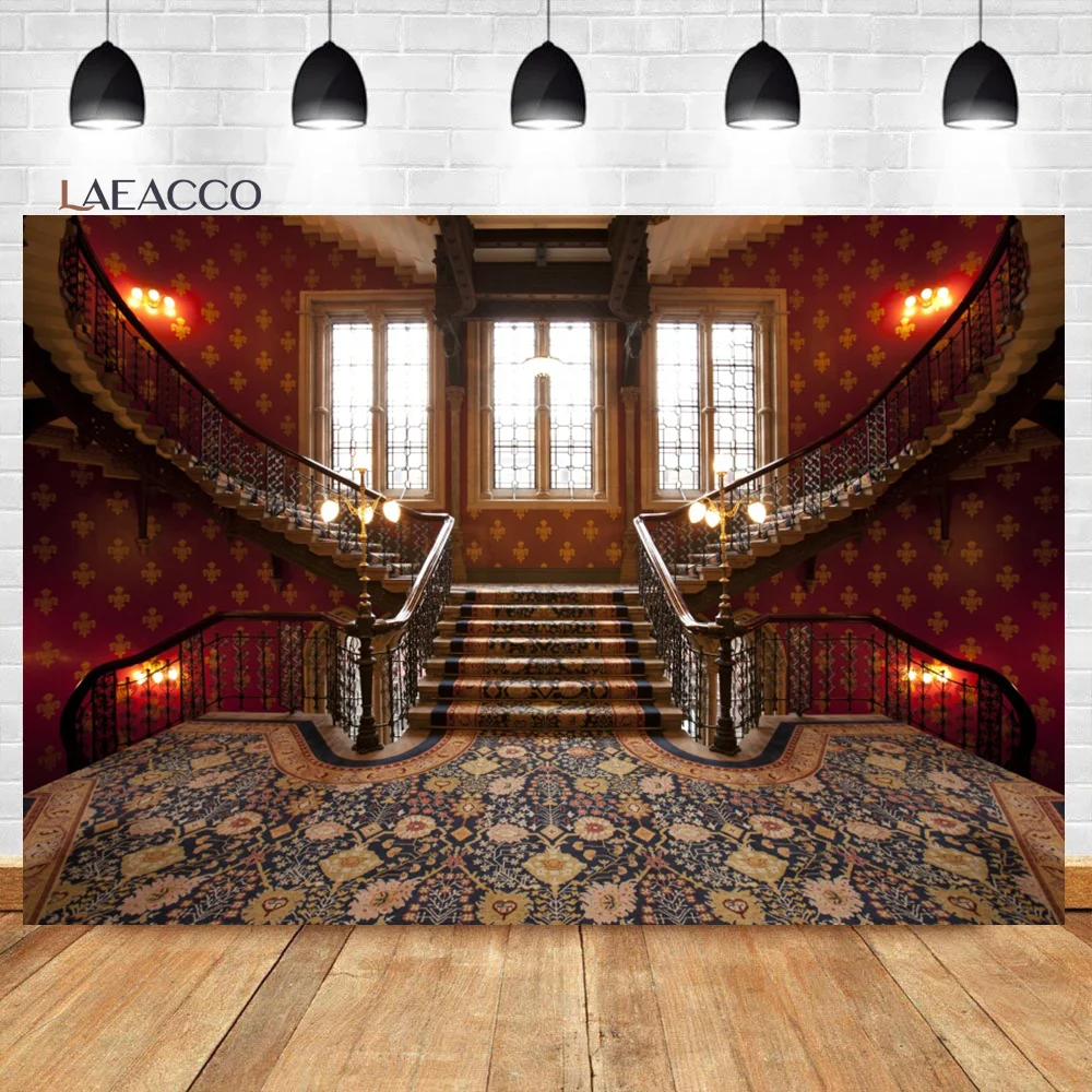 Laeacco Luxurious Palace Photography Backdrop Chandelier Arch Door Noble Hotel Chandelier Wedding Ceremony Portrait Background