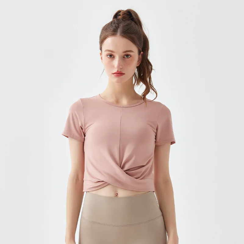 

Sports yoga smock, summer yoga wear top, running quick-drying short sleeve t-shirt, fashion fitness Dressed women