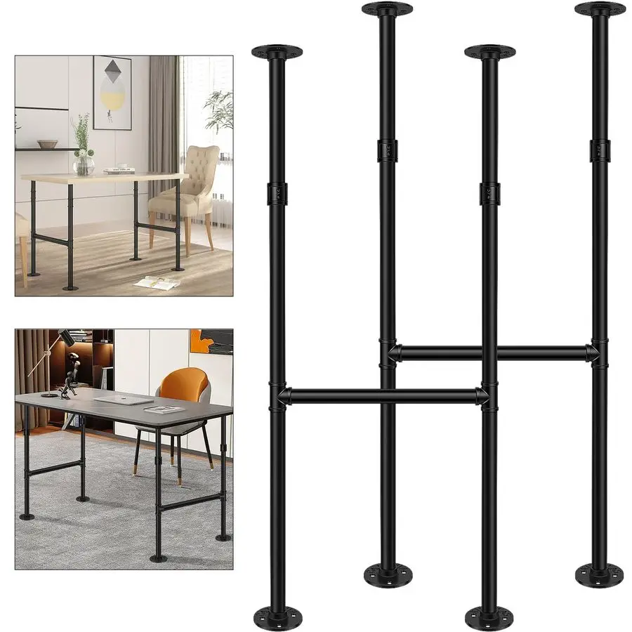 

Металлические ножки для стола 38 дюймов, промышленные ножки для кофейного столика, черные трубчатые ножки для кофейного столика/мебели, 2 шт.
