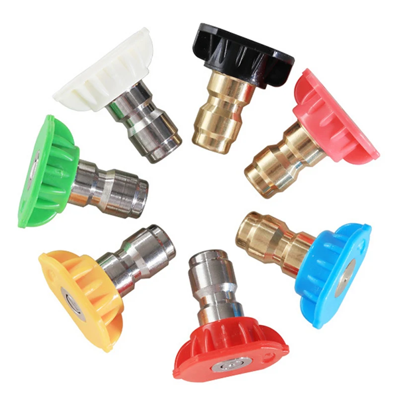 

1/4"Quick Connect Rotary Coupler 5 Spray Nozzles Copper Connection Adjustable Adapter with for High Pressure Car Washer