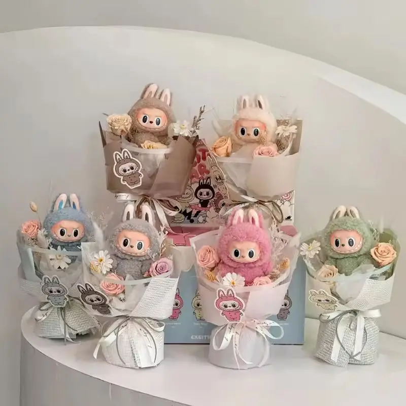 

In-Stock Creative Cute Labubu Doll Bouquets Labubu Generation Doll Simulation Bouquets Finished Girls And Ladies Holiday Gifts