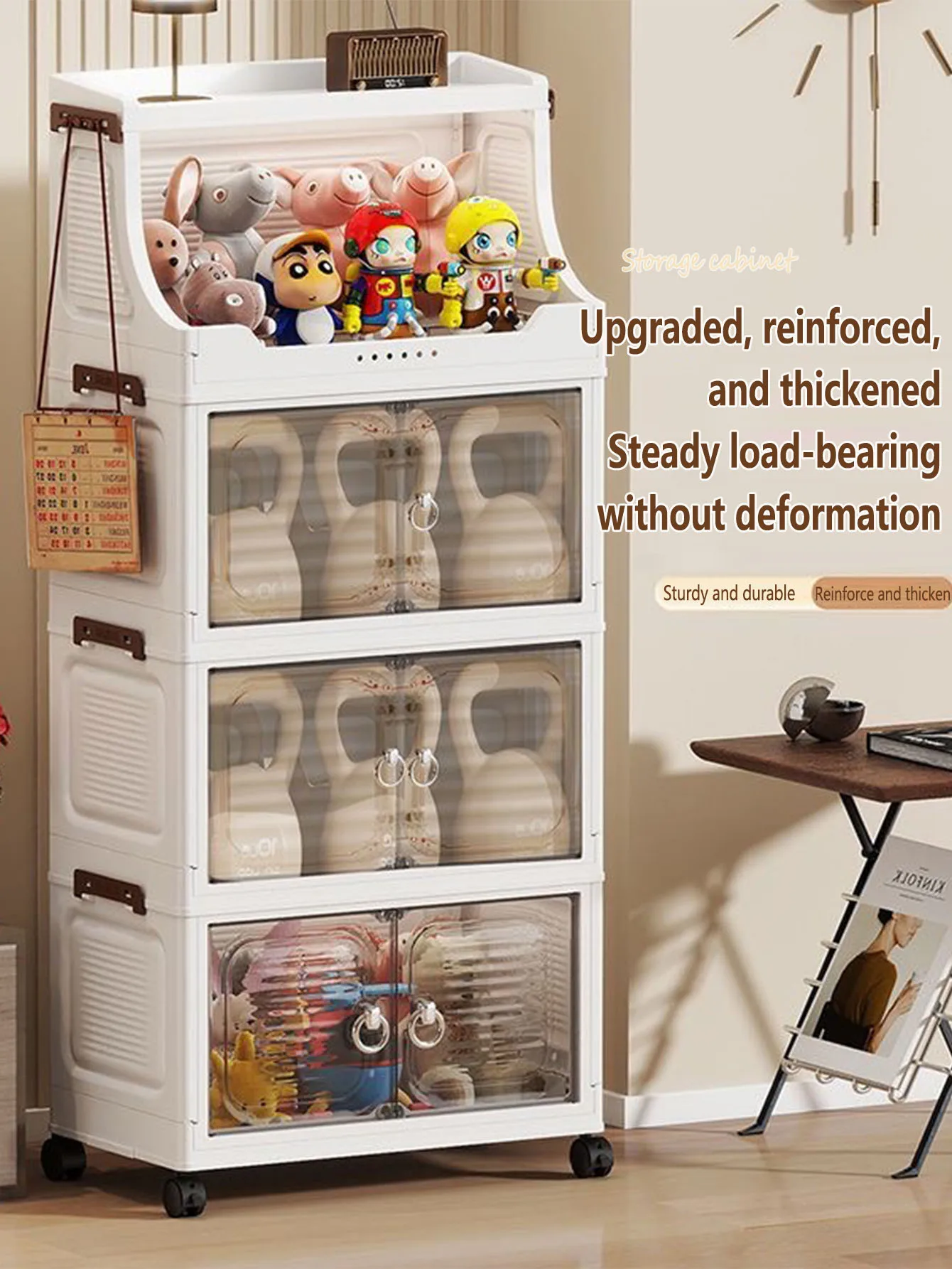 

Простой шкаф для дома, органайзер для детской одежды, пластиковый шкаф для хранения детских вещей, не требует сборки.