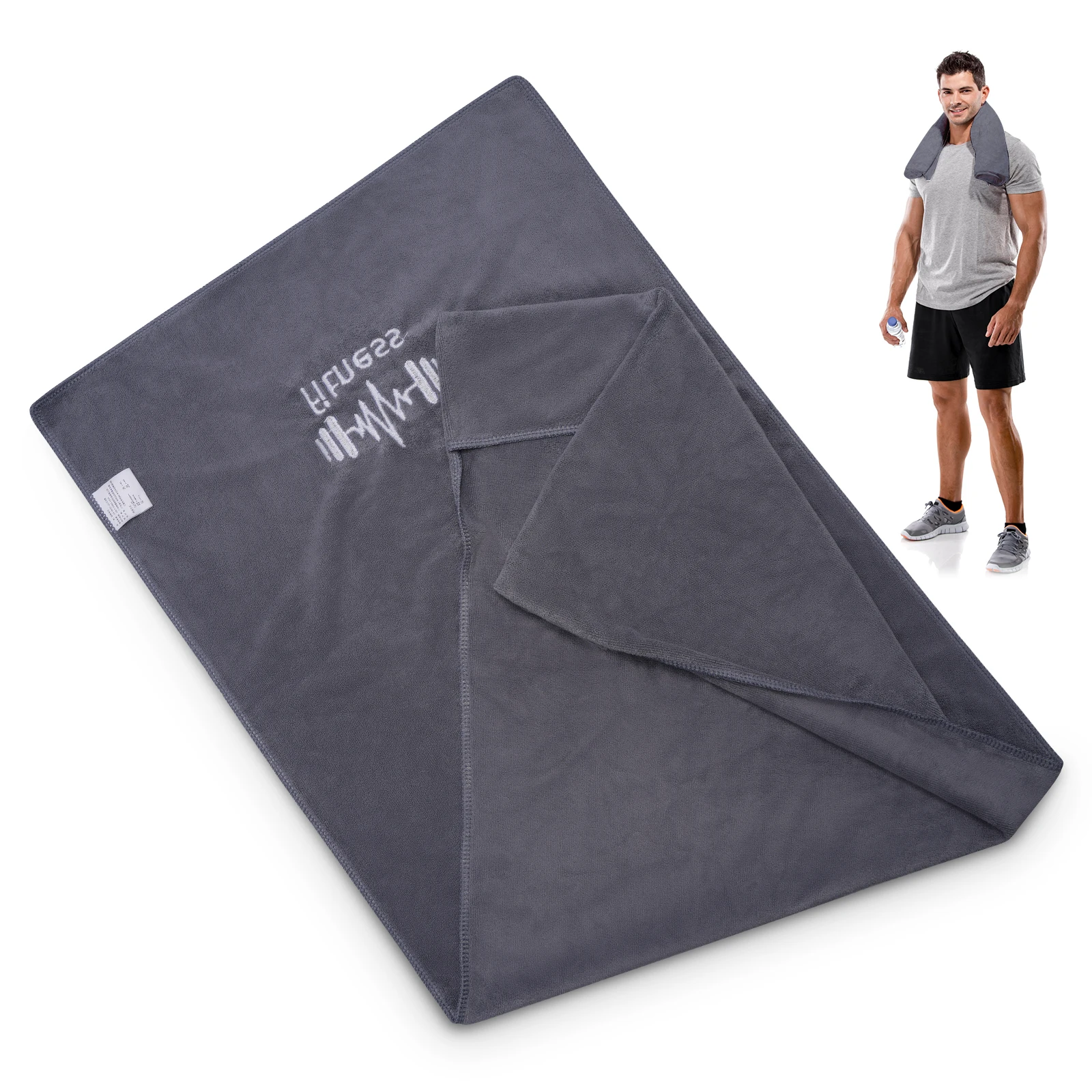 Mikrofaser-Sporttuch – Weich, leicht und schnelltrocknend für Fitness, Reisen, 95 x 40 cm