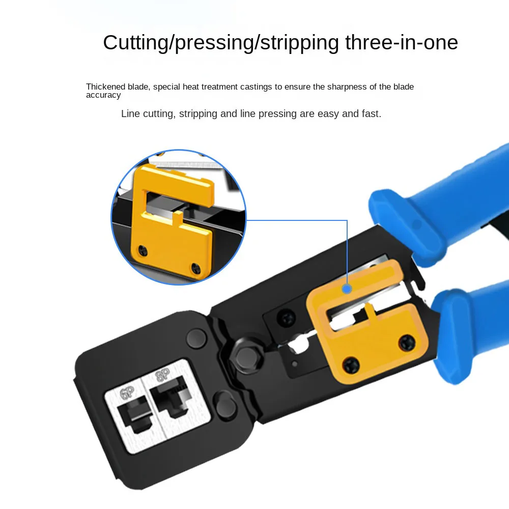 RJ45 6P 8P Cat5 Cat5e Cat6 펜치 압착 네트 작업 도구 다기능 크림퍼 엔드 패스 스루 커넥터를 통한 압착 패스