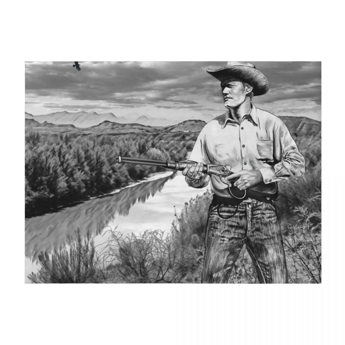 

The Rifleman Chuck Connors Throw Blanket cosplay anime Winter beds Hair wednesday Blankets