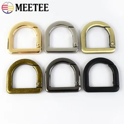 5/10/20Pcs Meetee 20mm Metal D Ring Openable Buckle Bag Strap Connector Clasp Keychain Dog Collar Spring Hook Hardware Accessory