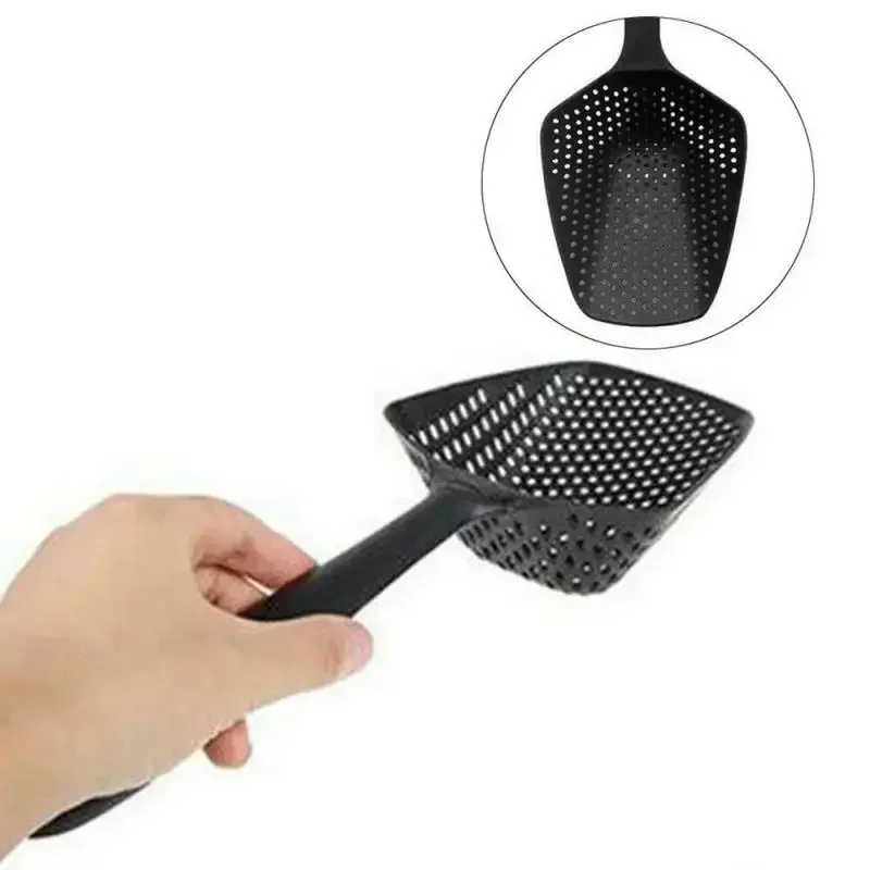 1PC Spoon Filter Cooking Shovel Strainer Scoop Nylon Spoon Kitchen Accessories Nylon Strainer Scoop Colander Leaking Shovel Tool