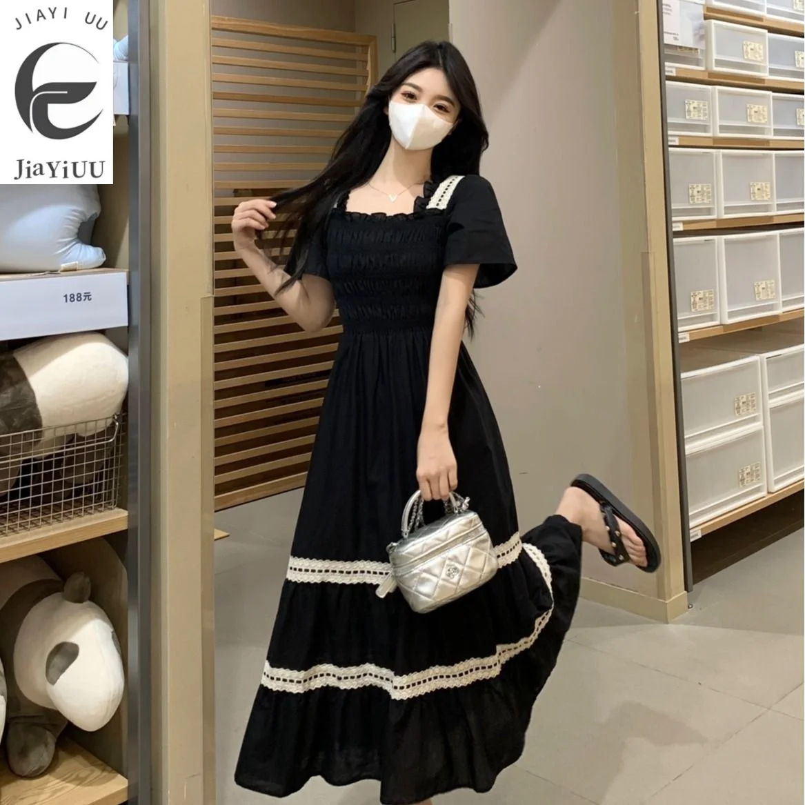 Summer 2024 New High End Royal Sister Style Slim Waist Closing Tea Rest French Kikyu Style Dress