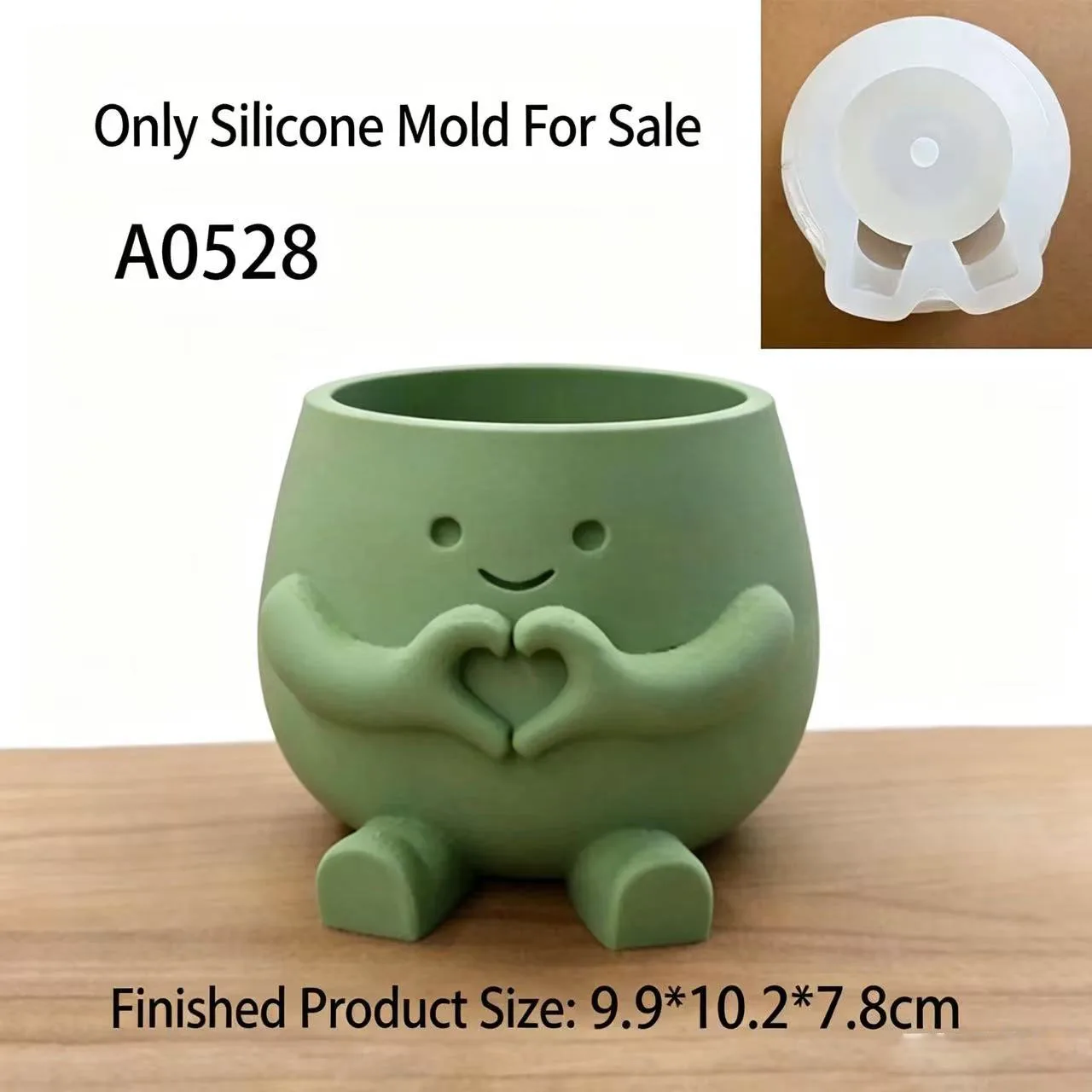 Cute Face Silicone Mold Cute Heart Gesture Planter Pot Mould DIY Smile Person Cement Plaster Flowerpot Desk Organizer Craft