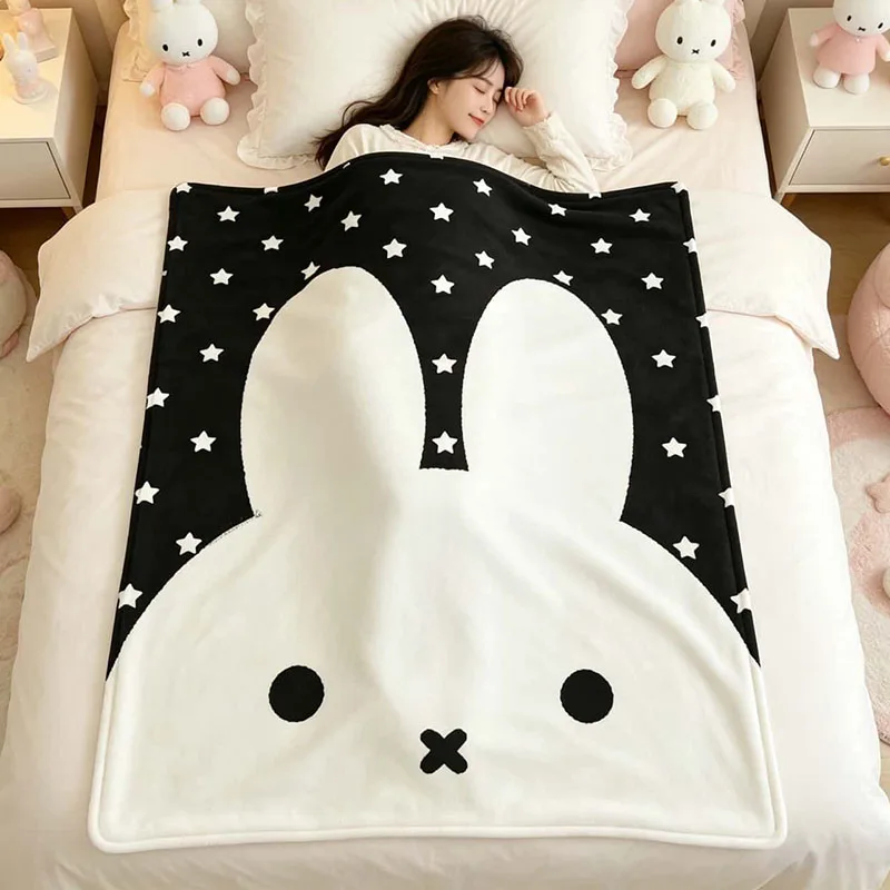 Manta de Franela con Diseño de Miffy, Ligera y Delgada, para Siesta con Air