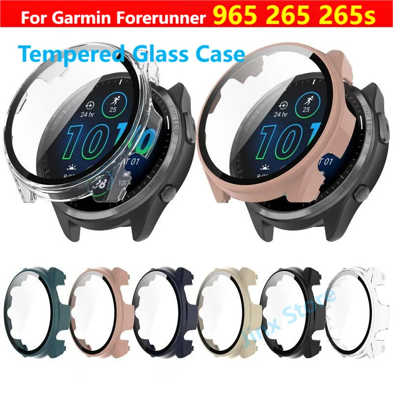 Custodia in vetro temperato per Garmin Forerunner 965 265 265s Samrt cinturino per orologio copertura paraurti pellicola protettiva per schermo accessori Shell