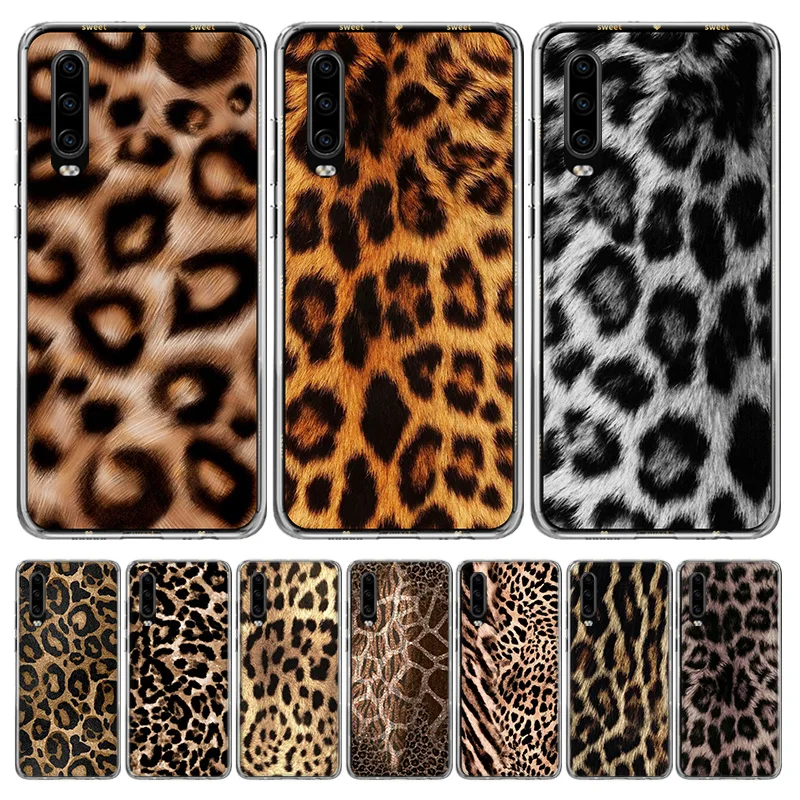 Animal Leopard Print Case Phone Cover for Huawei P30 Lite P40 P20 P10 Mate 10 20 Pro P Smart Z 2019 Y5 Y6 Y7 Y9S Trend Fundas