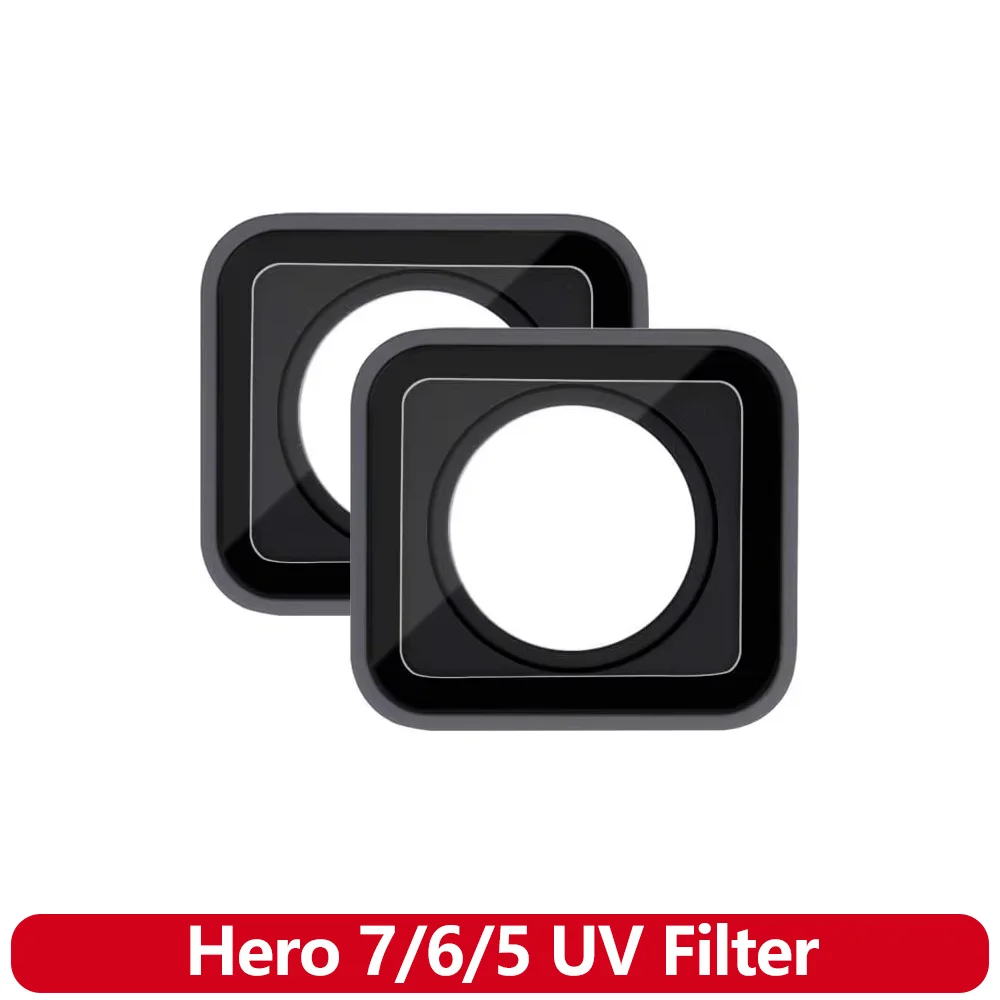 Hero 7/6/5 filtro uv quadro de alumínio lente vidro óptico substituição tampa protetora para gopro hero 5 6 7 acessórios da câmera ação