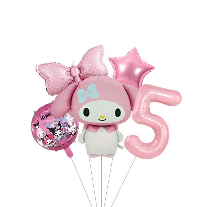 My Melody Rosa Cartoon-Charakter Mylar-Ballon Helium-Ballon für Mädchenparty Babyparty Wanddekoration – Detail 5