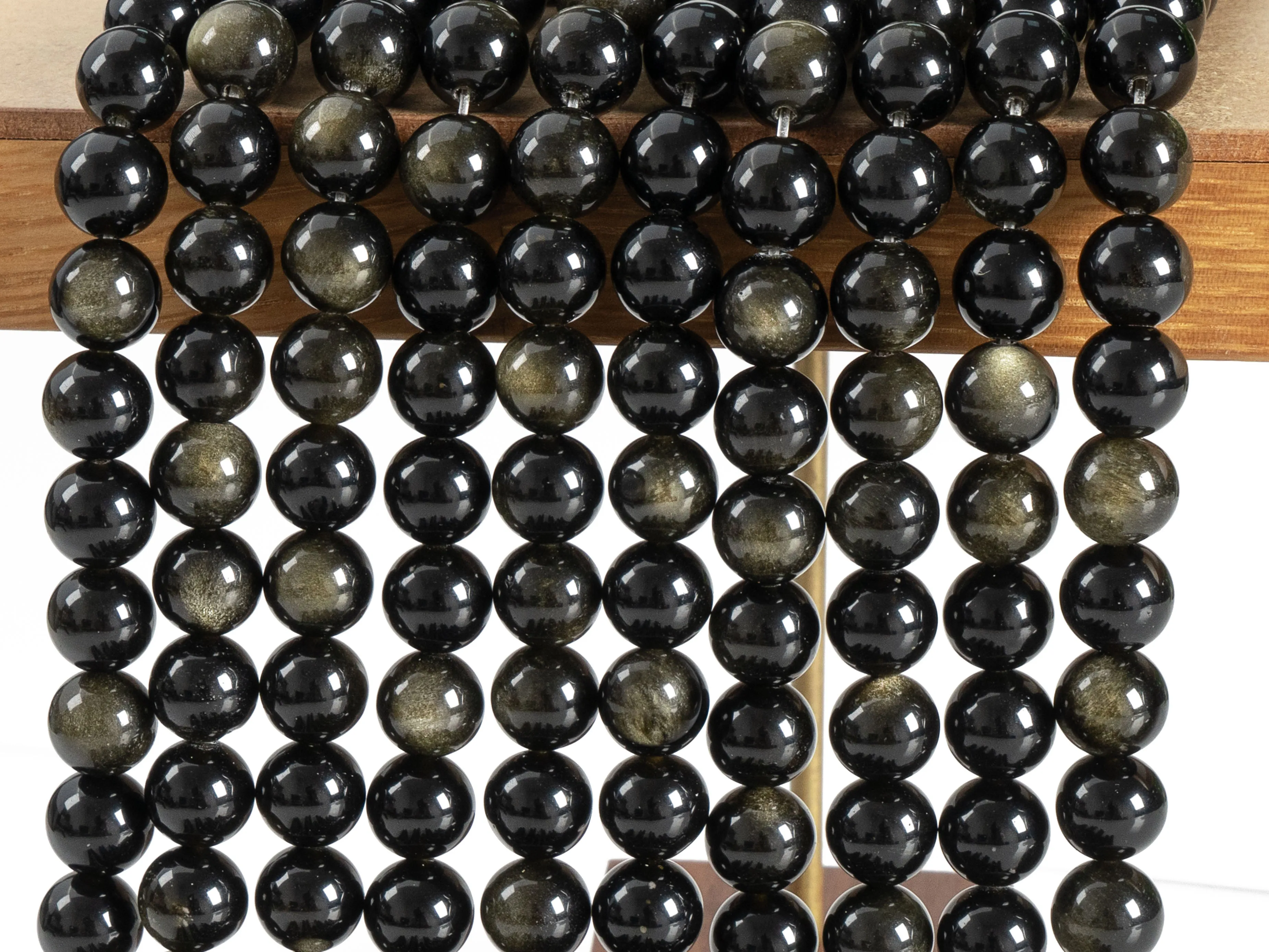 Genuine Natural Golden Obsidian Beads Grade A Gemstone Round Loose Beads 4/6/8/10mm for DIY Jewelry Making