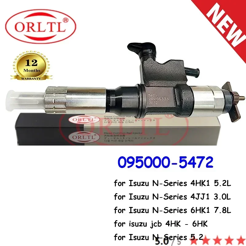 

ORLTL NEW 095000-5472 Genuine Fuel Injector 0950005472 5472 FOR Isuzu N-Series 4JJ1 3.0L 8-97329703-2 8-97329703-3