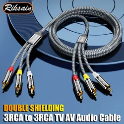 Кабель AV RCA со штекером 3RCA на штекер 3RCA, стерео аудио-видео кабель для ТВ, DVD-плеера, ТВ-приставки, динамика, усилителя VCD и т. д.