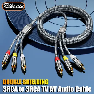 Kabel AV RCA 3RCA Pria ke 3RCA Pria Kabel Video Audio Stereo untuk TV Pemutar DVD Set-Top Box Penguat Speaker VCD Dll 10 penjualan terbaik 3rca - №