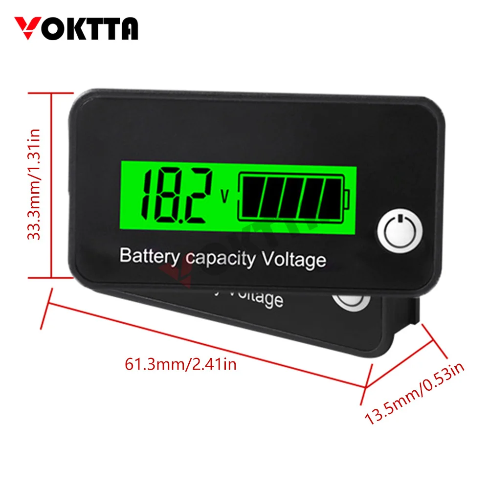 DC8-90V Battery Meter Battery Capacity Voltage Monitor Gauge Indicator Lead-Acid&Lithium ion Battery Tester for Golf Cart RV