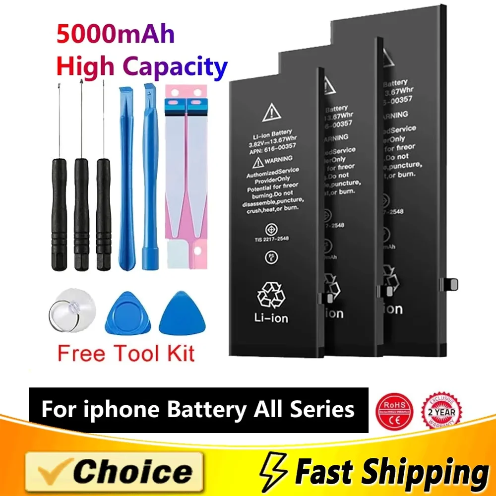 AAA+original high-quality battery, suitable for iPhone 6 6S 7 8 Plus X Xs Max XR 11 Pro Max phone, with tools