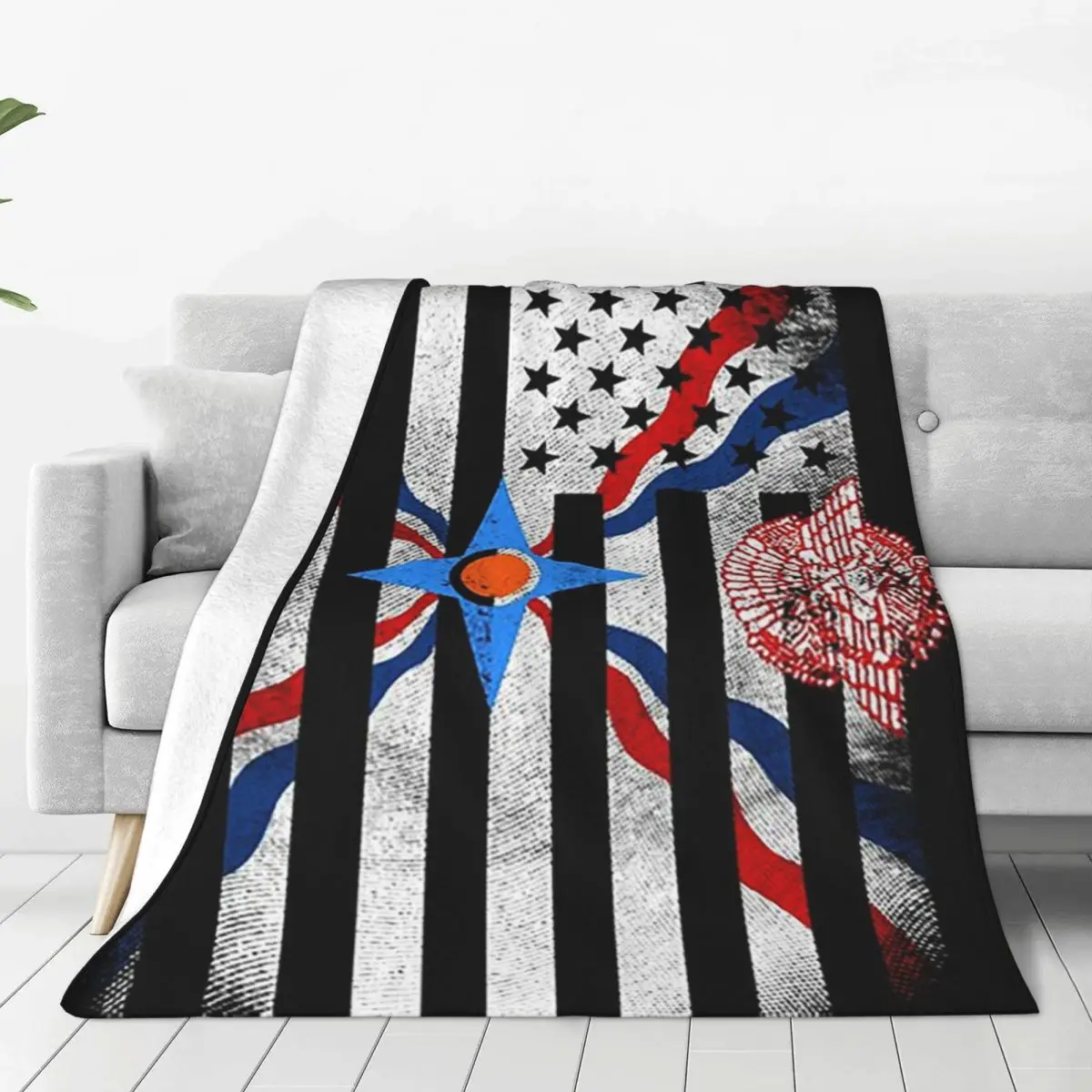 Assyrian Suryoyo Flag Blankets Soft Warm Flannel Throw Blanket Cover for Bed Living room Picnic Travel Home Couch