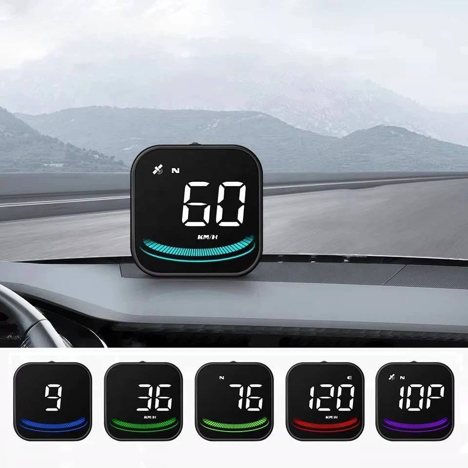 Colorful Color-Changing Ambient Light Universal Car GPS Head up Display With Compass/ Speed ,Overspeed Fatigue & Driving Alarms