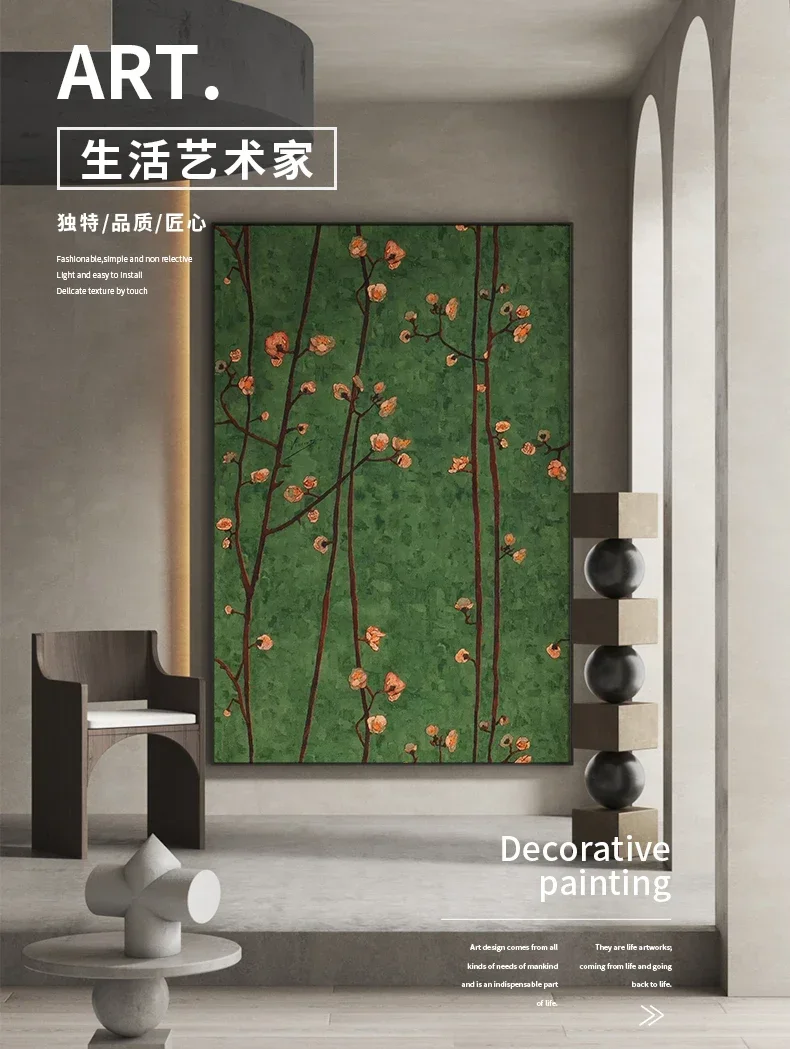 

French retro high-end living room dining room hand-painted oil painting Nanyang style entrance corridor decorative painting