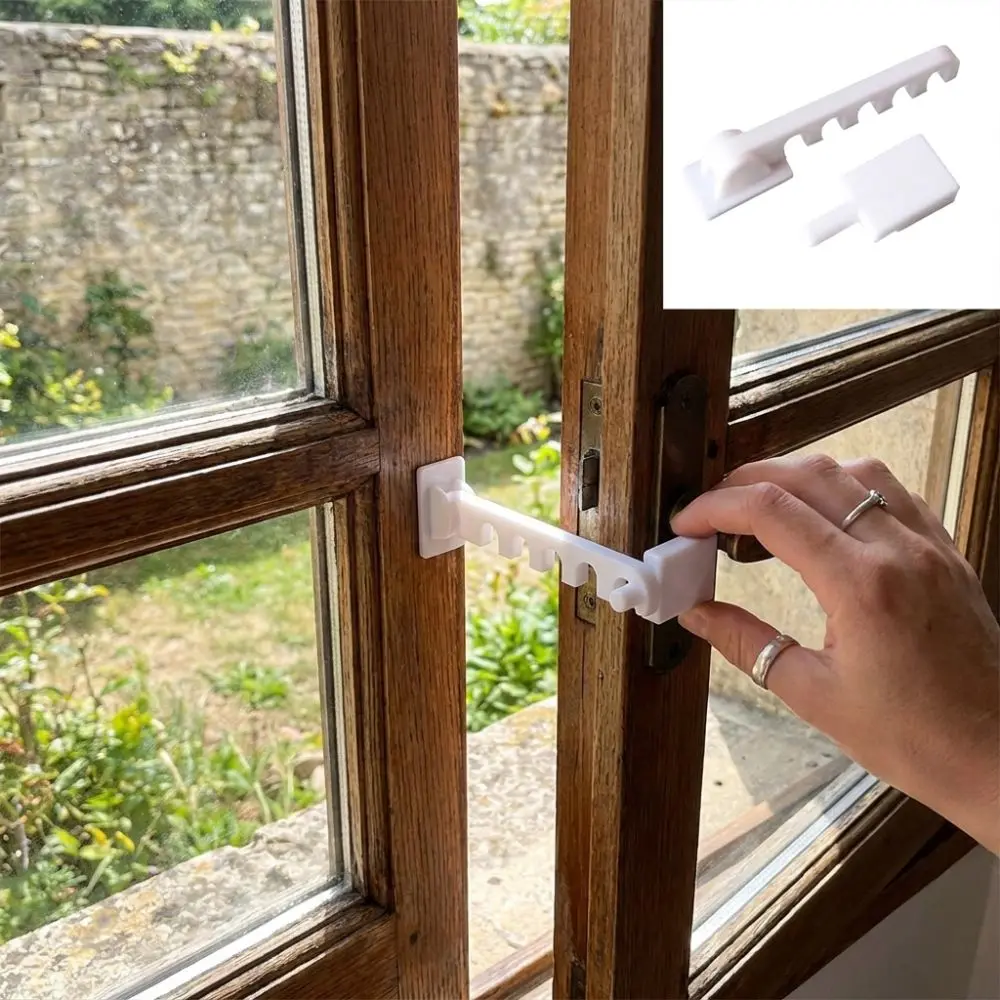 5 Gears Door Window Windproof Hooks Anti-Collision Anti-Fall Window Opening Limiter No-Drill Adjustable Window Restrictor Lock