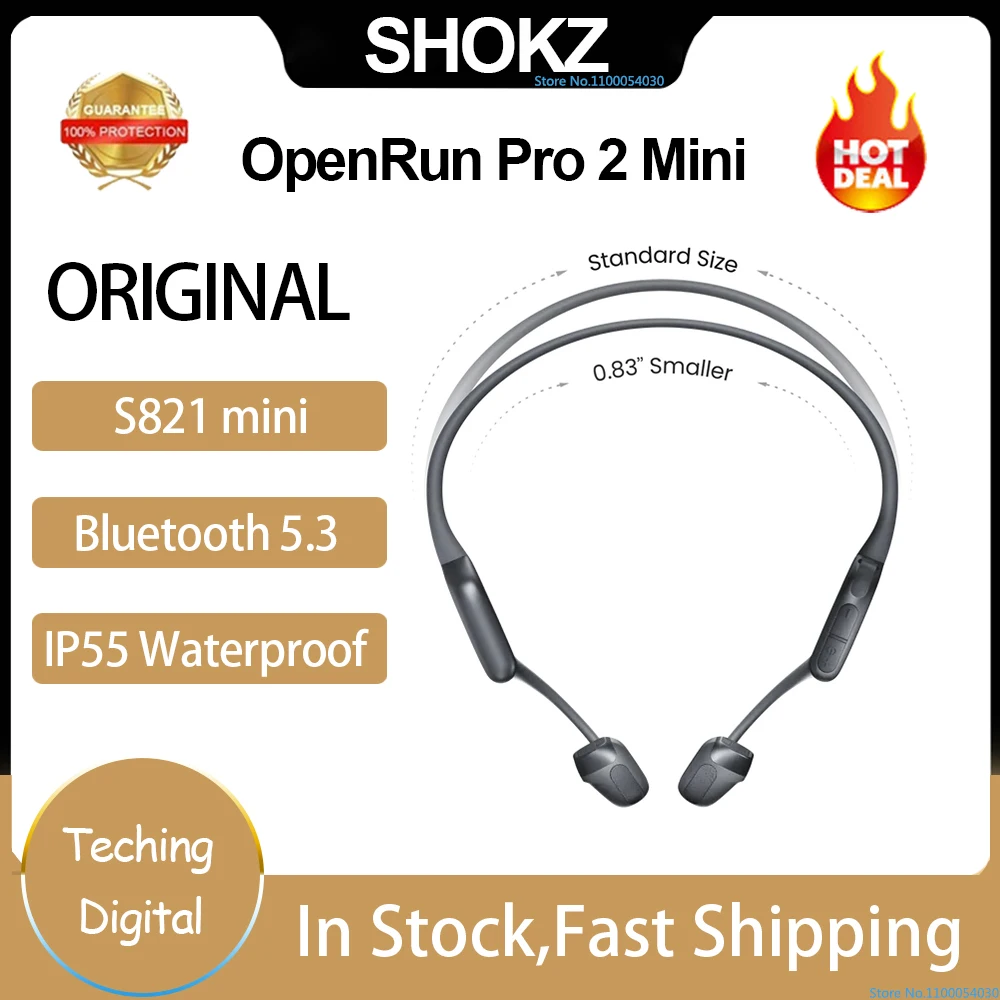 Shokz OpenRun Pro Mini 2 S821/OpenRun Pro S820 Bone Conduction Bluetooth Earphones Waterproof Open Ear Sport Running Cycling