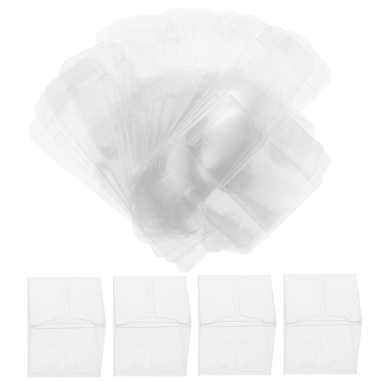 

25pcs Clear Plastic Packaging Box Transparent Pvc Sugar Box For Wedding Party Candy Cupcake Chocolate Gift 5X5X5Cm Foldable