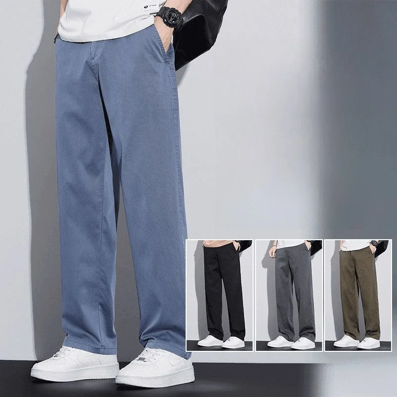 

Men's Casual Straight Leg Trousers Spring Summer Loose Fit Pure Color Wide Leg Pants High End Busin Wear Faionable Urban...