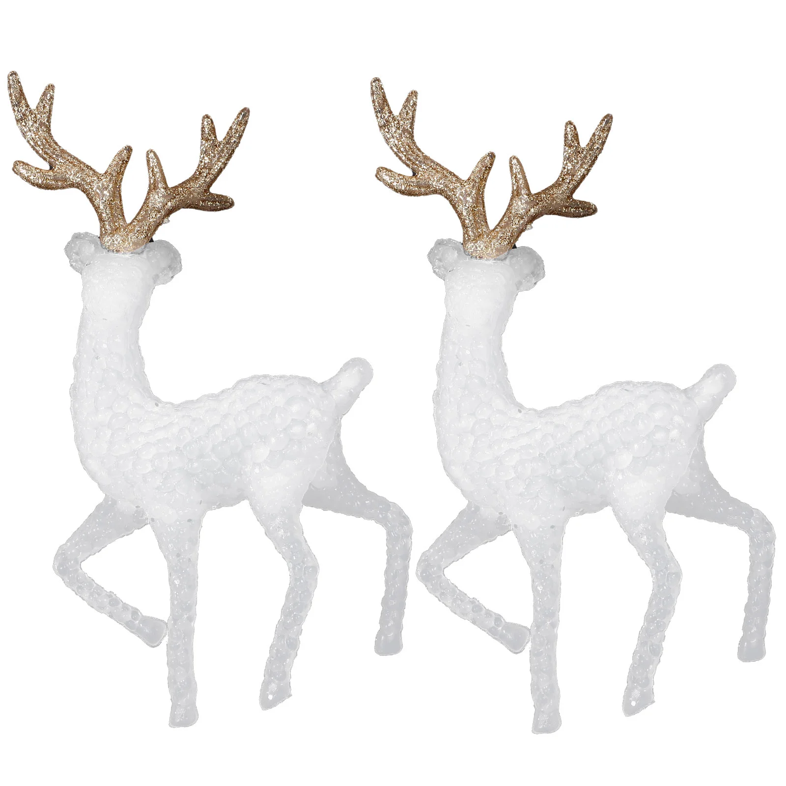 

2 Pcs Cake Elk Decoration Deer Ornament Topper Christmas Birthday Wedding Party Supply Plastic Decors