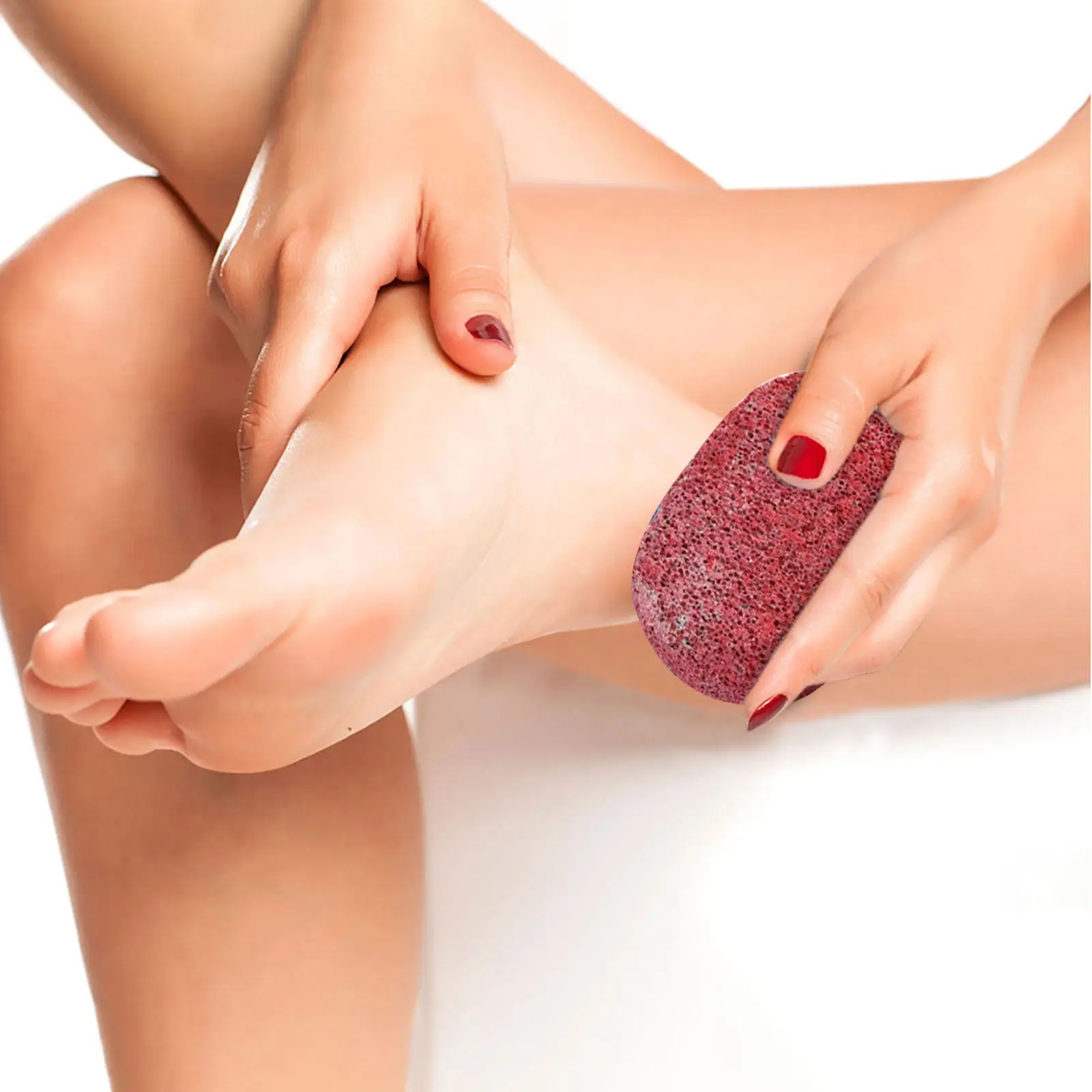 2Pcs Ergonomic Pumice Stone Set for Feet Exfoliation Callus Remover Natural Pedicure Tool Foot File Dead Skin Scraper Stone