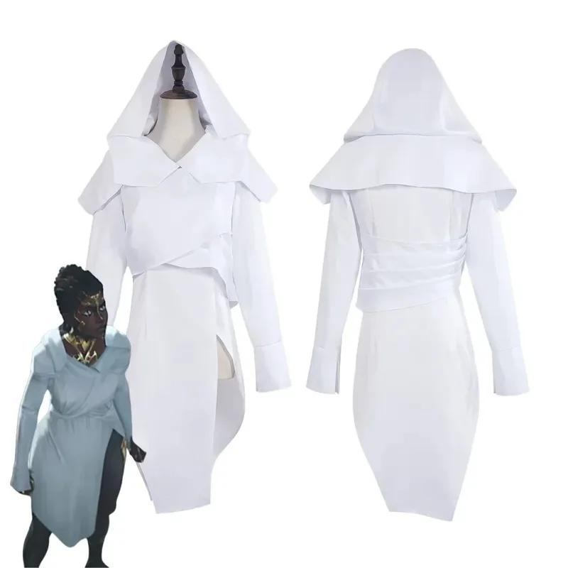 Juego LOL Arcane Season Mel Medarda disfraz de Cosplay fantasía vestido con abertura blanca falda con capucha mujer adulta traje de Carnaval Sexy cm;5