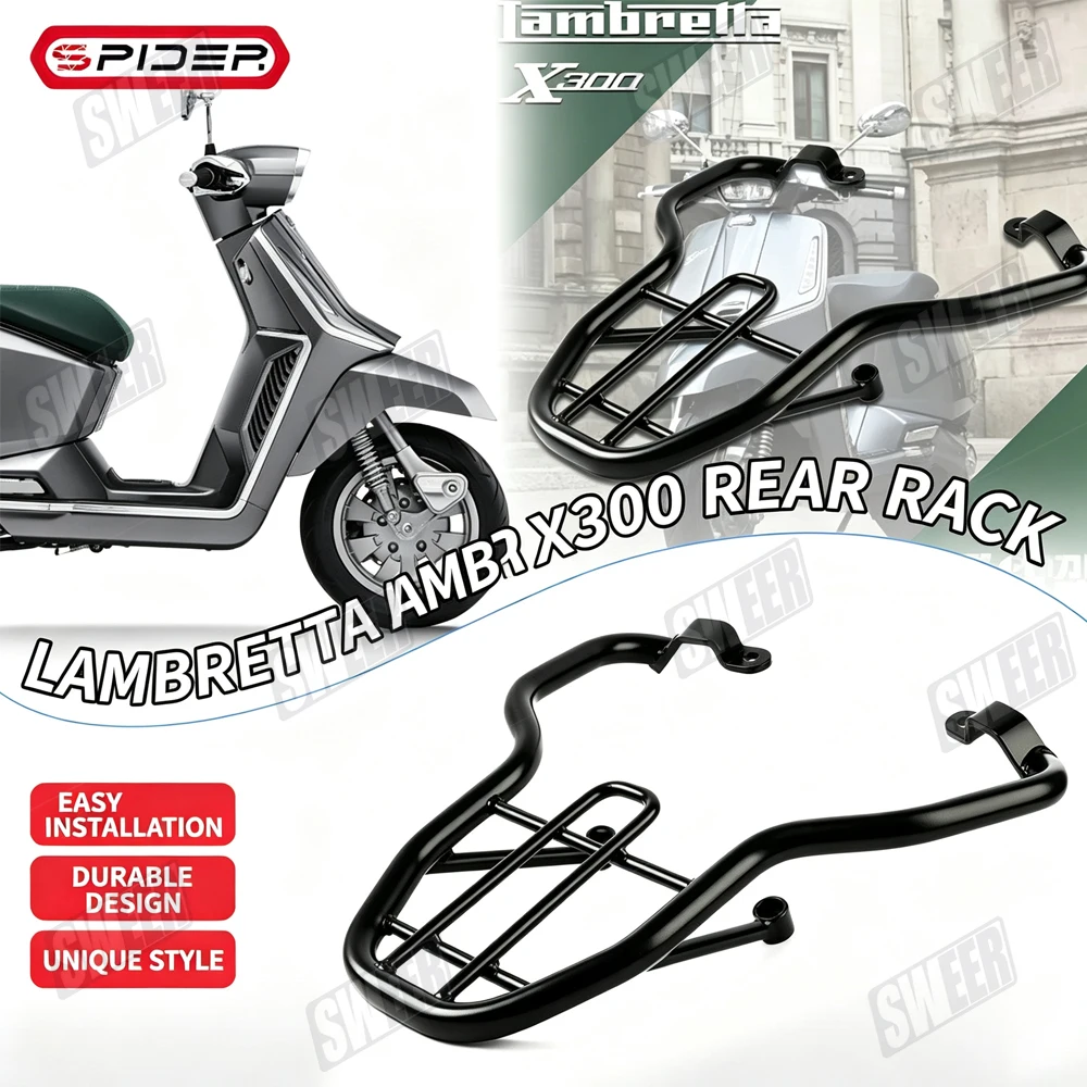 

Suitable for LAMBRETTA X300 aluminum alloy tailstock bracket, trunk rear shelf, 2023 model