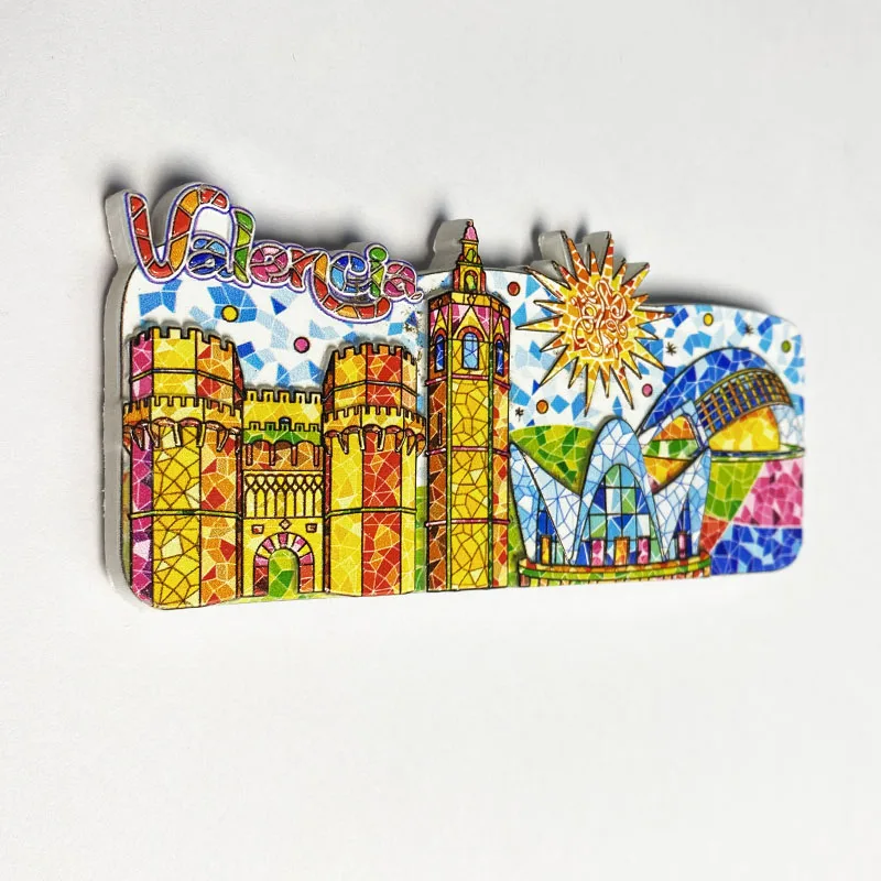 Valencia Cathedral, tourist souvenirs Home decor items City of Arts and Sciences 3D Refrigerator magnets Collection of crafts