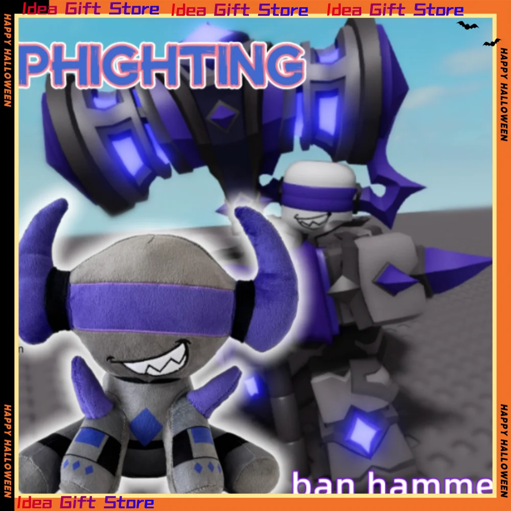 Jeu Phighting Banhammer peluche violet diable démon à collectionner doux peluche poupée pour enfants garçons filles jeu Fans cadeau décor